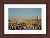 Framed Kuwait, Kuwait City, yacht boats in pleasure port
