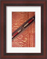 Framed Weaving Shuttle with Colorful Fabric, Luang Prabang, Laos