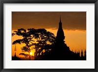 Framed Asia, Laos, Vientiane That Luang Temple, sunrise