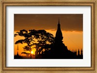 Framed Asia, Laos, Vientiane That Luang Temple, sunrise