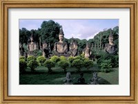 Framed Buddhist Sculptures at Xieng Khuan Buddha Park, Vientiane, Laos