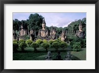 Framed Buddhist Sculptures at Xieng Khuan Buddha Park, Vientiane, Laos