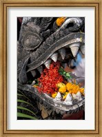 Framed Flower Offerings in Stone Dragon's Mouth, Laos