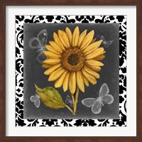 Framed Ornate Sunflowers I