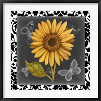 Framed Ornate Sunflowers I