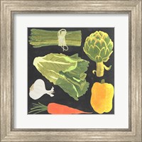 Framed Blackboard Veggies IV