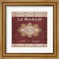 Framed Burgundy Wine Labels I