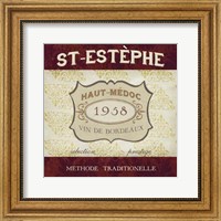 Framed Burgundy Wine Labels III