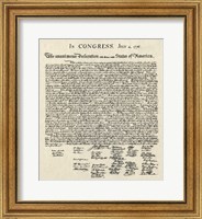 Framed Declaration of Independence Doc.