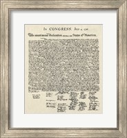 Framed Declaration of Independence Doc.