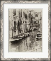 Framed Six Boats Sepia