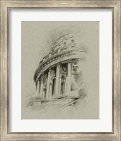 Framed Charcoal Architectural Study I