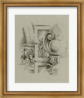 Framed Charcoal Architectural Study IV