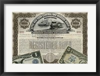 Framed Antique Stock Certificate I