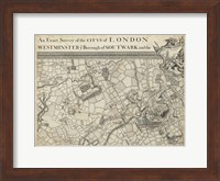 Framed Map of London Grid II
