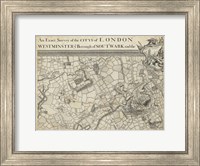 Framed Map of London Grid II