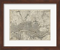 Framed Map of London Grid VII
