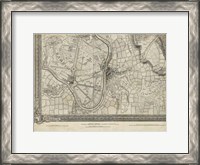 Framed Map of London Grid XIII