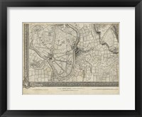 Framed Map of London Grid XIII