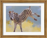 Framed Bucking Zebra