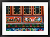 Framed Buddhist temple, Namche Bazaar, Solukhumbu, Nepal.