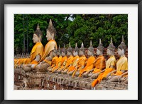 Framed Row of Buddha statues, Wat Yai Chaya Mongkol or The Great Temple of Auspicious Victory, Ayutthaya, Thailand
