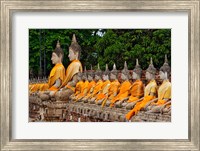 Framed Row of Buddha statues, Wat Yai Chaya Mongkol or The Great Temple of Auspicious Victory, Ayutthaya, Thailand