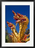 Framed Trio of dragon heads, Wat Phra That Doi Suthep Rajvoravihara, Chiang Mai, Thailand