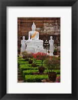 Framed White Buddha, Wat Yai Chaya Mongkol or The Great Temple of Auspicious Victory, Ayutthaya, Thailand