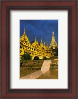 Framed Asia, Myanmar, Yangon. Shwedagon Pagoda at night.