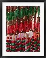 Framed Beads hang in a store in Kathmandu, Nepal.