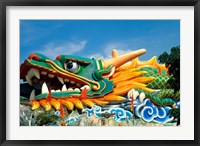 Framed Famous Dragon at Haw Par Villa in Singapore Asia