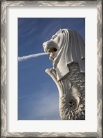 Framed Singapore. Merlion statue in the Merlion Park