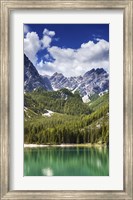 Framed Lake Braies and Dolomite Alps, Northern Italy