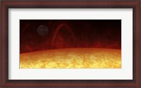Framed Artist's concept of a Hot Jupiter orbiting a star named 51 Pegasi