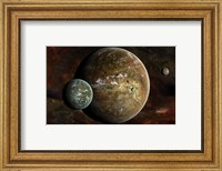 Framed system of extraterrestrial planets and their moons