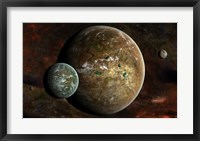 Framed system of extraterrestrial planets and their moons