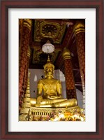 Framed Bronze cast seated Buddha covered in gold, Wat Na Phramane, Ayuthaya, Thailand