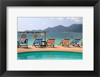 Framed Swimming pool, Gulf of Thailand at Chaweng beach, Ko Samui, Thailand