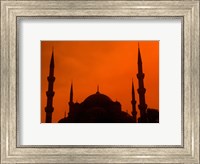 Framed Blue Mosque at Sunset, Istanbul, Turkey