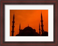 Framed Blue Mosque at Sunset, Istanbul, Turkey