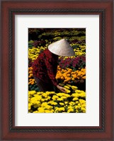 Framed Gardens with Woman in Straw Hat, Mekong Delta, Vietnam