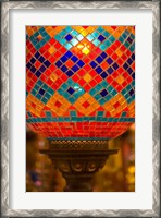 Framed Stained Glass Lamp Vendor in Spice Market, Istanbul, Turkey