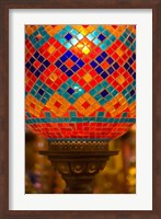 Framed Stained Glass Lamp Vendor in Spice Market, Istanbul, Turkey