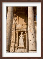 Framed Turkey, Kusadasi, Ephesus, Celsus Library statue detail