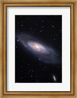 Framed Messier 106, A Spiral Galaxy in the Constellation Canes Venatici
