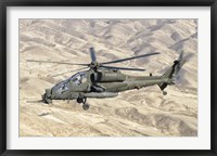 Framed Italian Army AW-129 Mangusta over Afghanistan