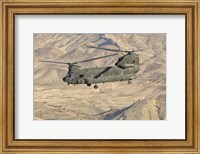 Framed Italian Army CH-47C Chinook Helicopter Over Afghanistan