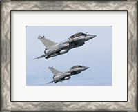 Framed Two Dassault Rafale B's of the French Air Force (side view)