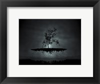 Framed Flying Tree ( digitally generated - black)